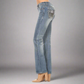 Platinum Plush Women's Rhinestone Skull & Bones Bootcut Jeans - Velora Luxury Fashion