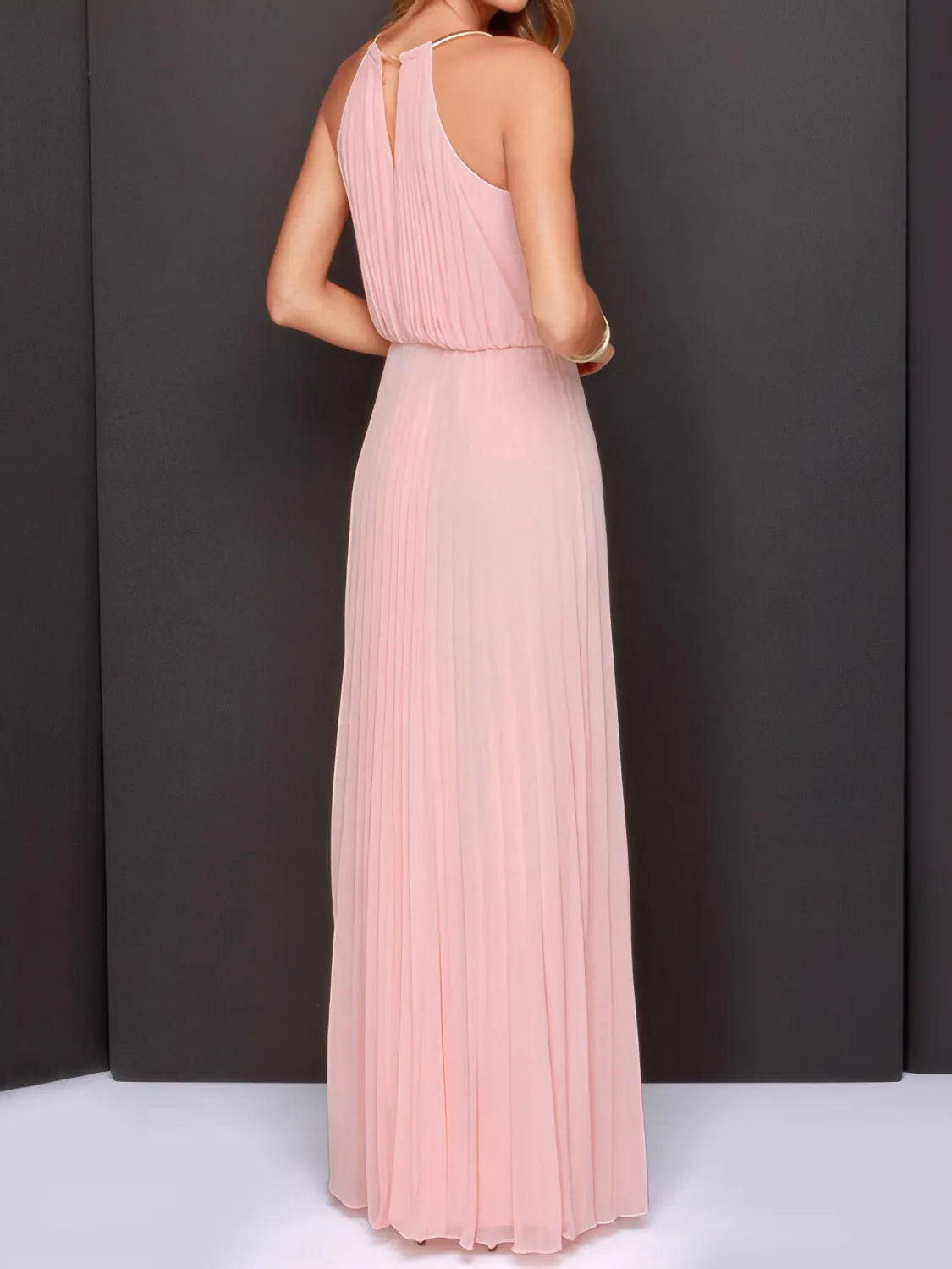 Pleated Sleeveless Maxi Cami Dress - Velora Luxury Fashion