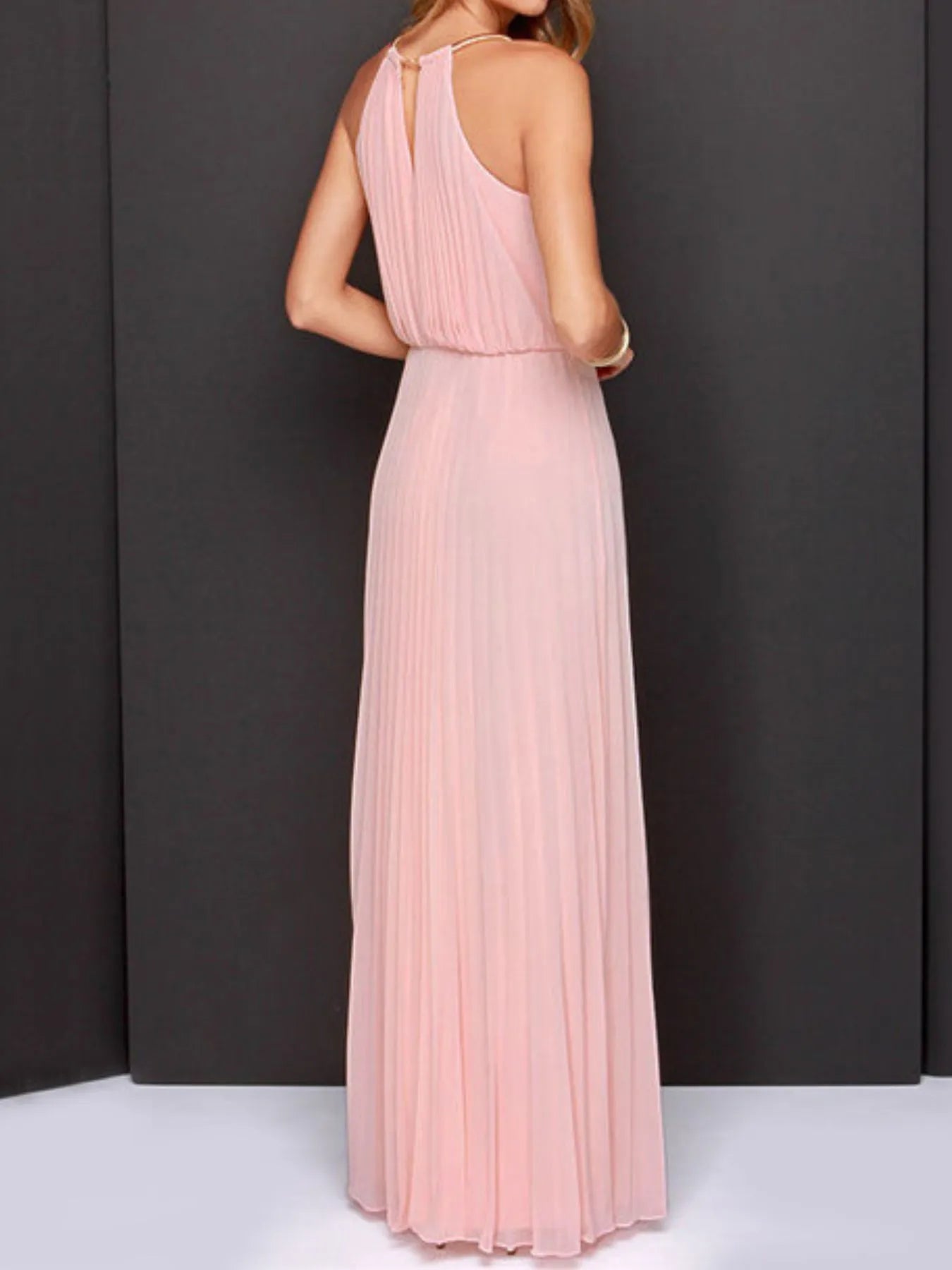 Pleated Sleeveless Maxi Tank Dress - Velora Luxury Fashion