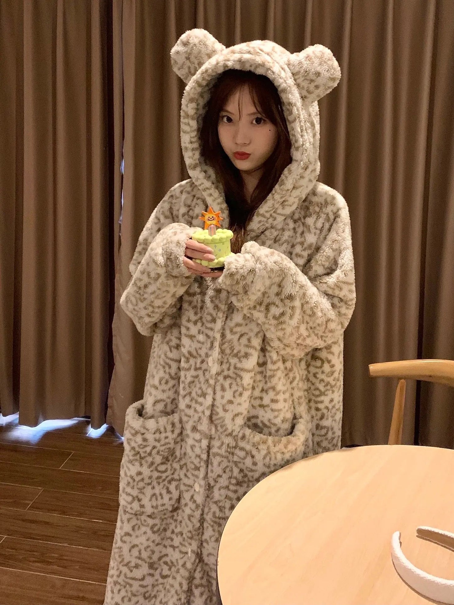 Plus Size Coral Velvet Pajamas Fleece Lined For Women Thick Night-robe EX-STOCK Canada