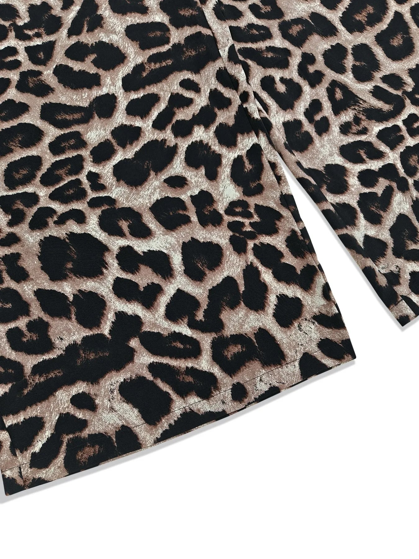 Plus Size Leopard Print Wide Leg Casual Overalls - Velora Luxury Fashion