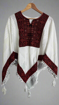 Poncho of Palestine | All White Kufiya (Keffiyeh) - Tatreez – Made in Jordan - Velora Luxury Fashion