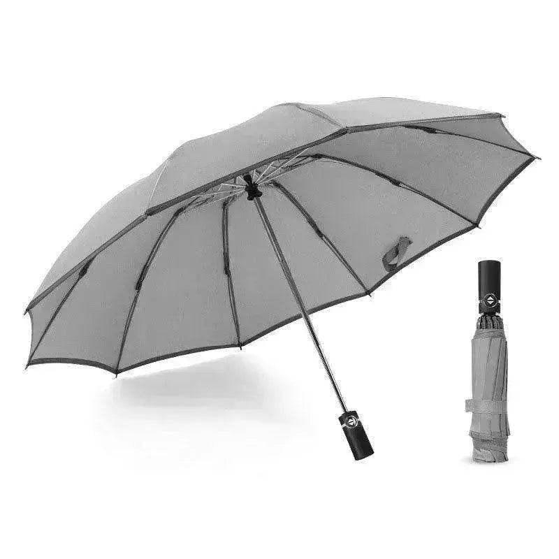 Portable Windproof Umbrella, 10Ribs Auto Close, Reflective for Safety