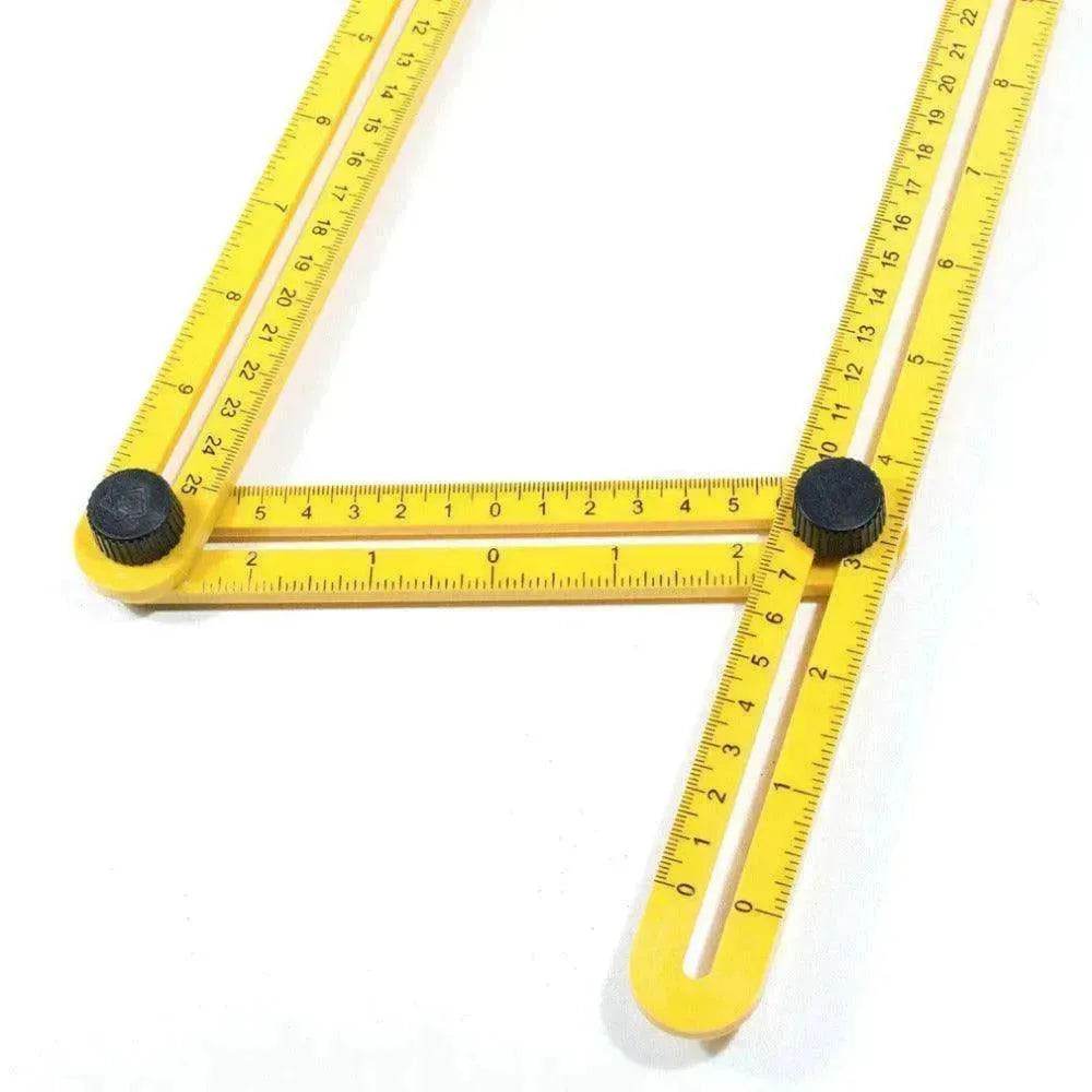 Practical Four Folding Plastic Ruler Metric Scale Multifunctional Measuring Angle Ruler - Velora