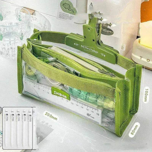 Primary School Transparent Pen Bag High Appearance Level Large Capacity - Velora