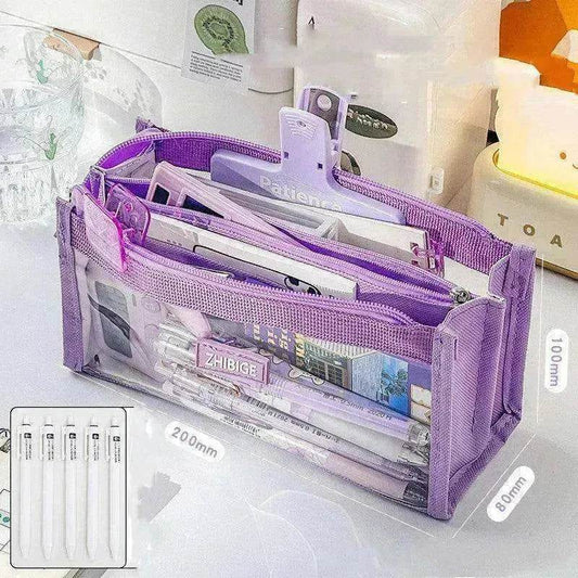 Primary School Transparent Pen Bag High Appearance Level Large Capacity - Velora