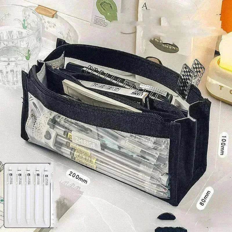 Primary School Transparent Pen Bag High Appearance Level Large Capacity - Velora