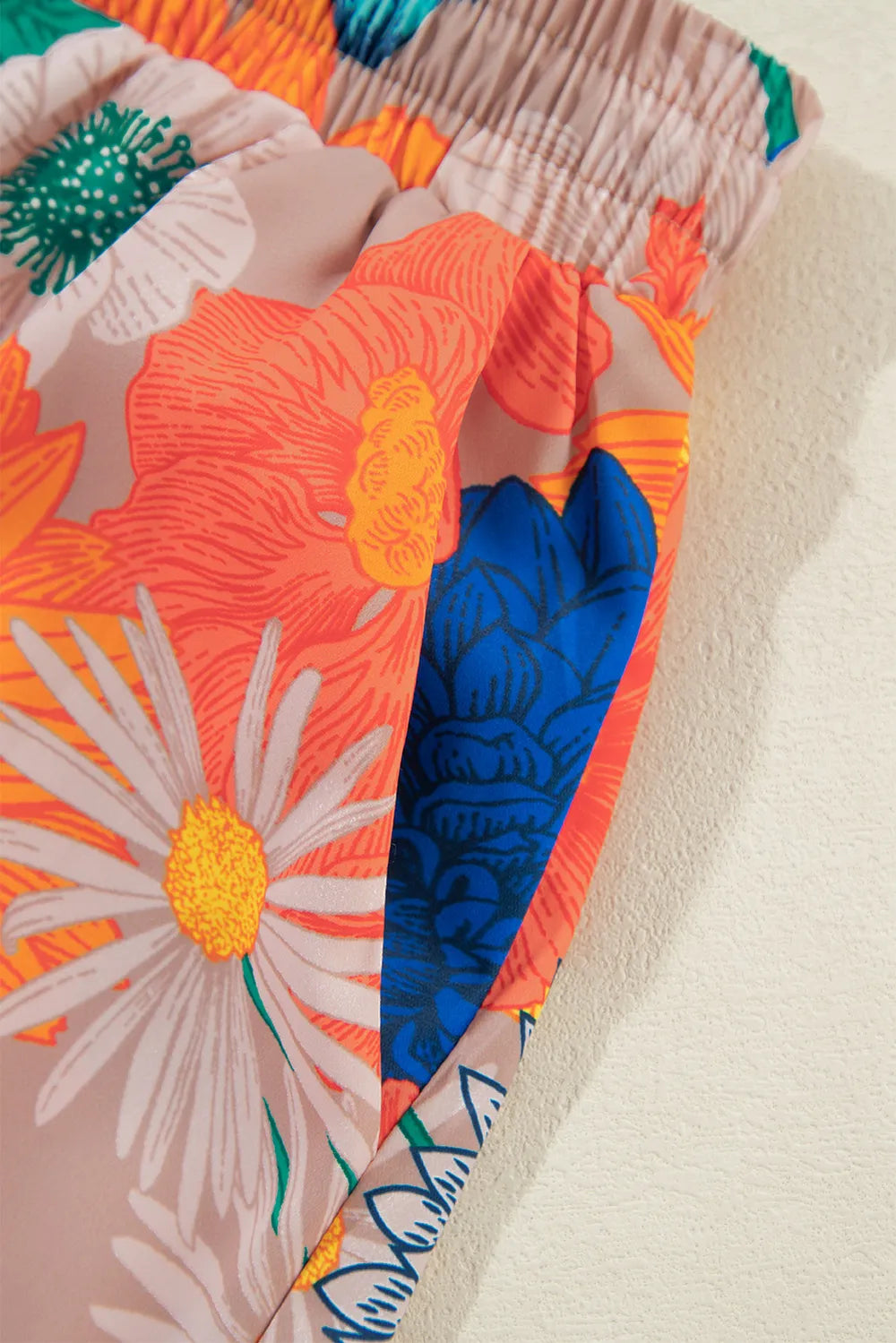 Printed Button Up Long Sleeve Top and Shorts Set - Velora Luxury Fashion