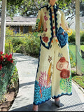 Printed Collared Neck Shirt and Wide Leg Pants Set - Velora Luxury Fashion