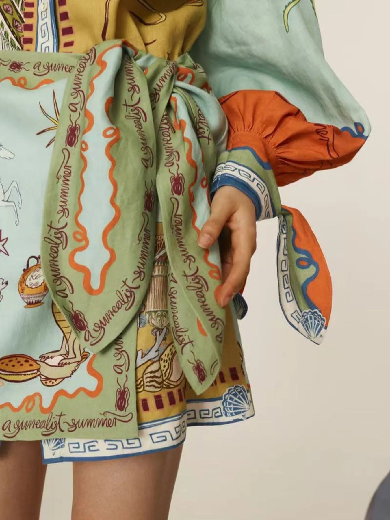 Printed Long Sleeve Shirt Dress - Velora Luxury Fashion