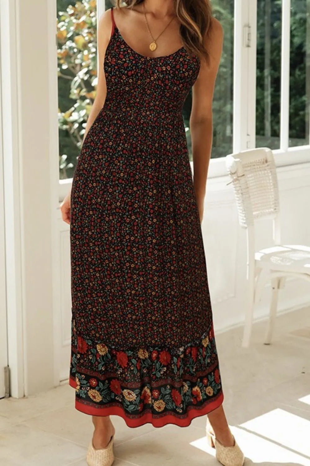 Printed Maxi Cami Dress - Velora