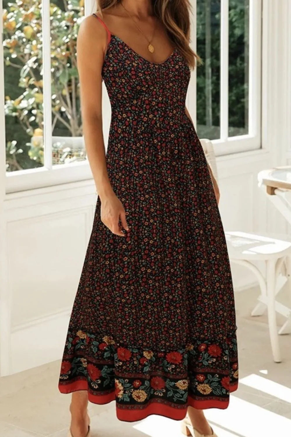 Printed Maxi Cami Dress - Velora