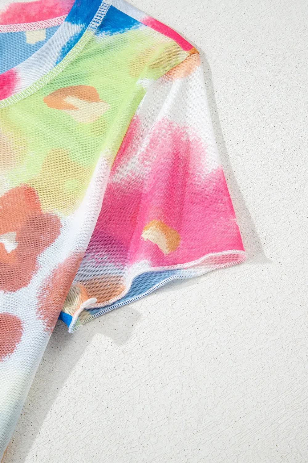 Printed Round Neck Short Sleeve Blouse - Velora Luxury Fashion