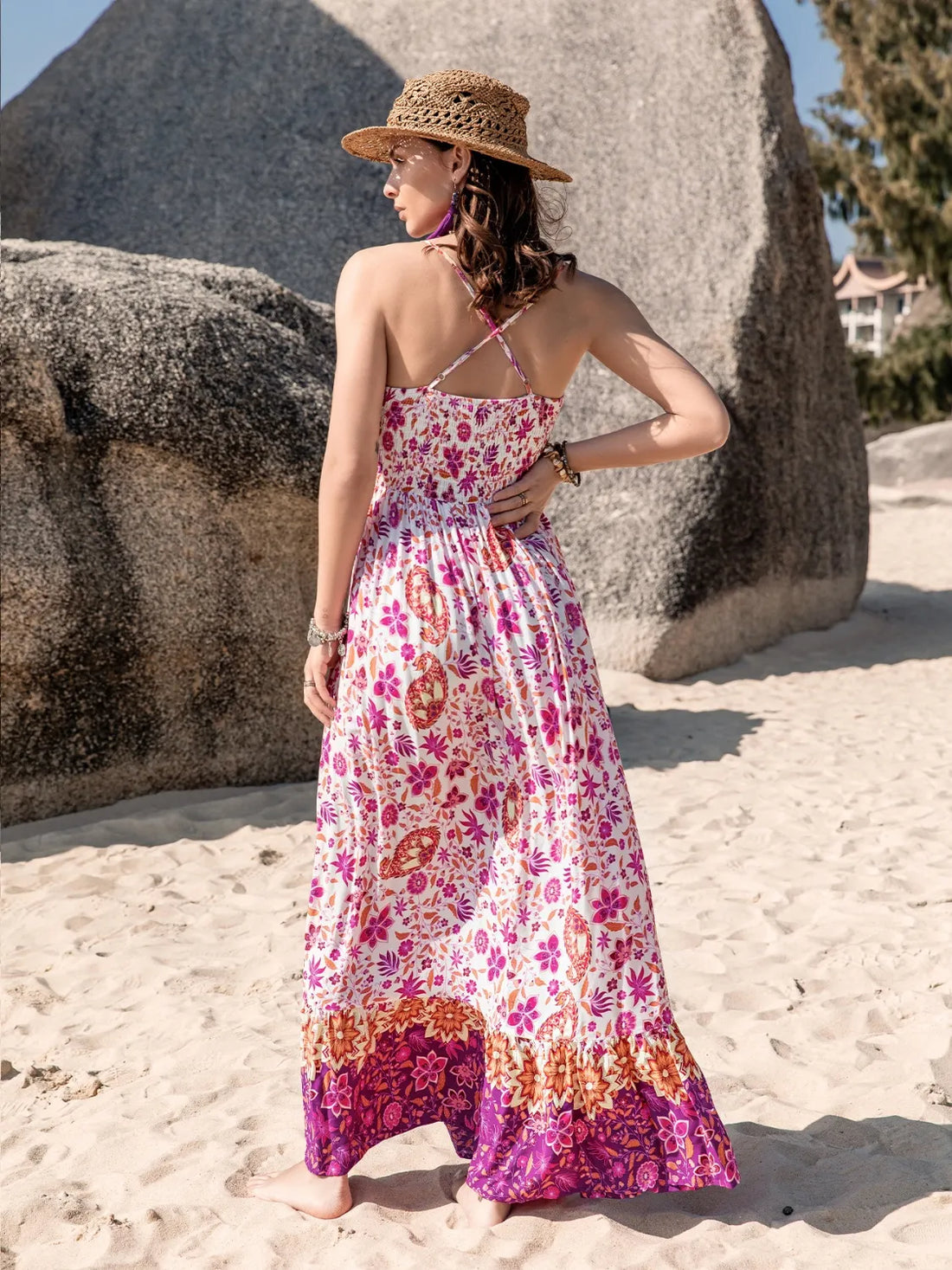 Printed Scoop Neck Cami Dress - Velora Luxury Fashion