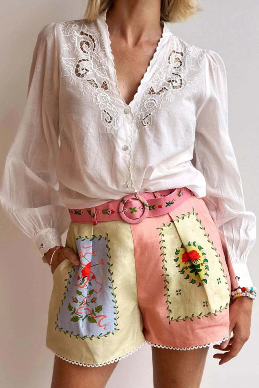 Printed Short Sleeve Shirt and Shorts Set - Velora Luxury Fashion