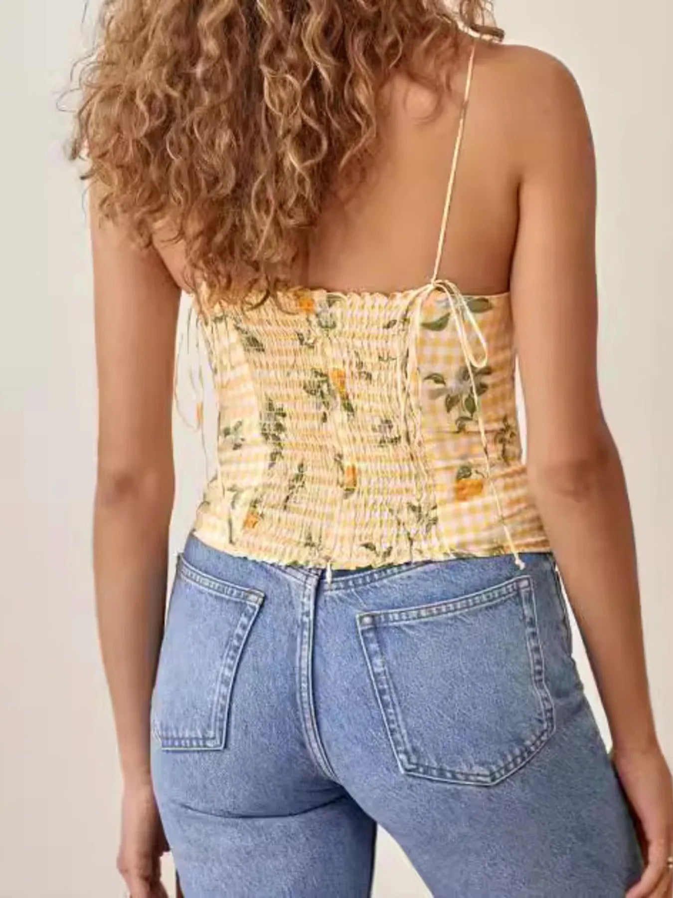 Printed Smocked Cami Top - Velora Luxury Fashion