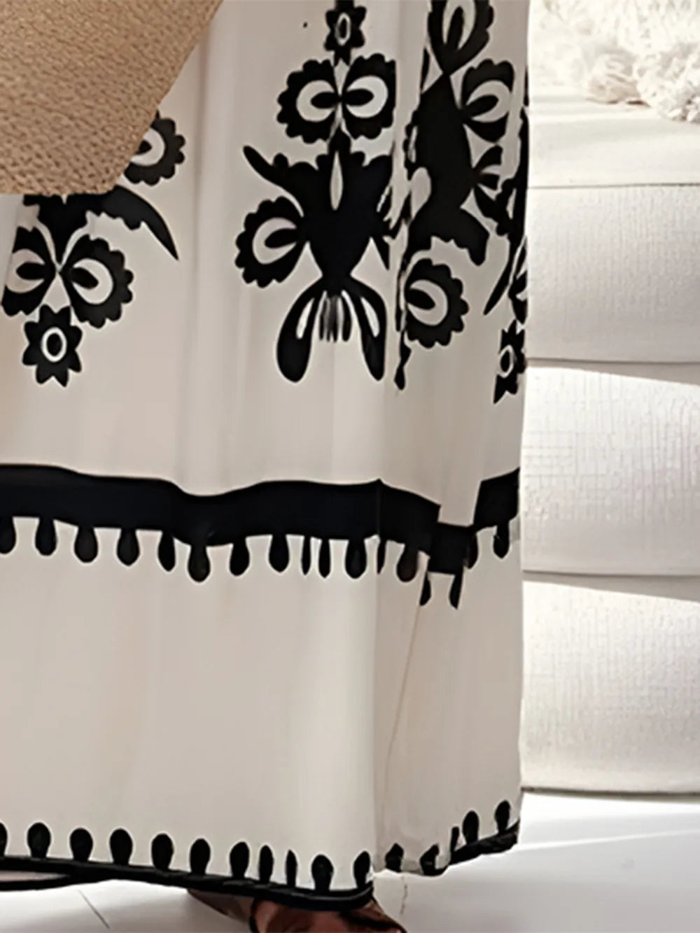 Printed Spaghetti Strap Sleeveless Maxi Dress - Velora