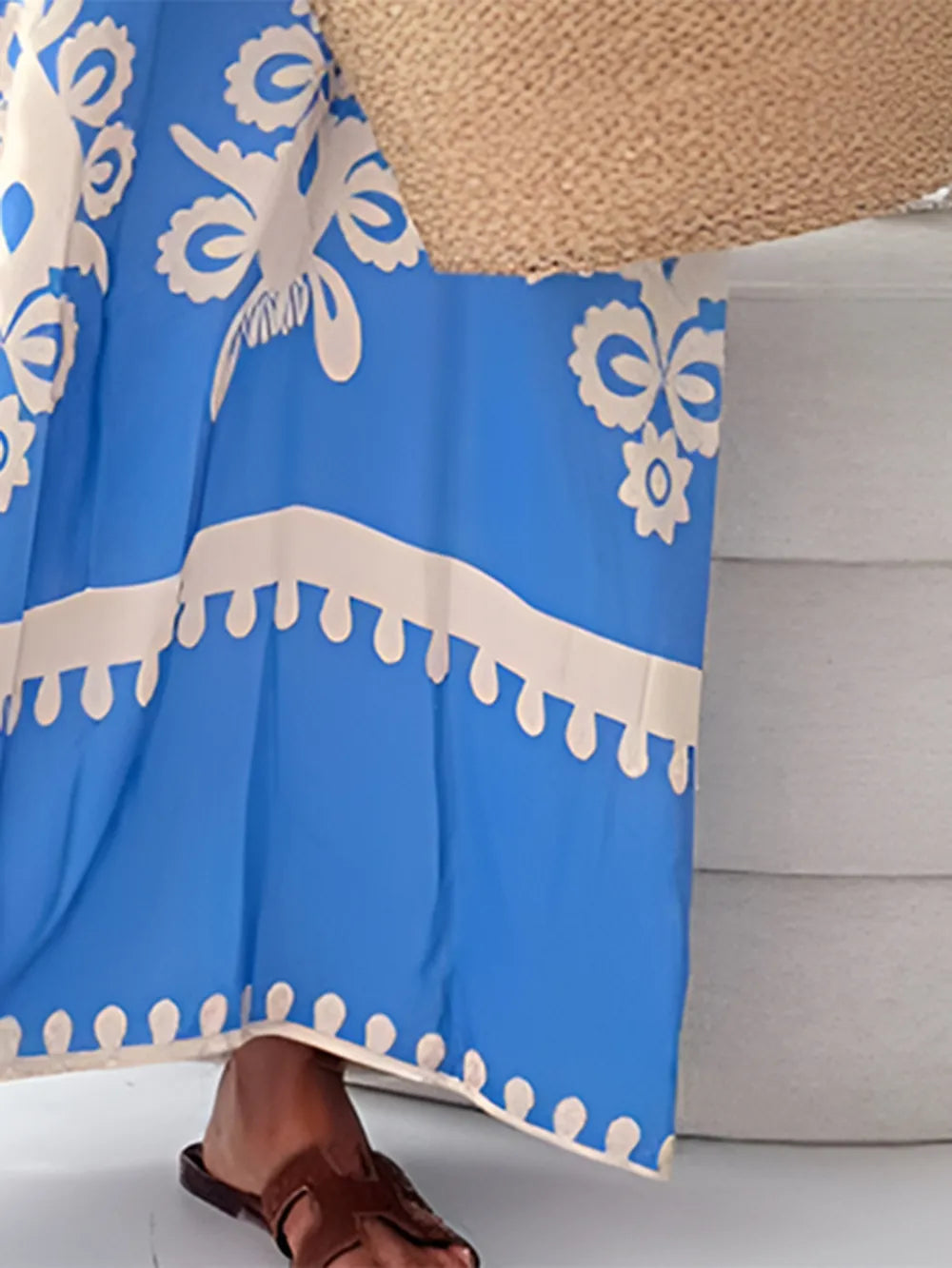 Printed Spaghetti Strap Sleeveless Maxi Dress - Velora