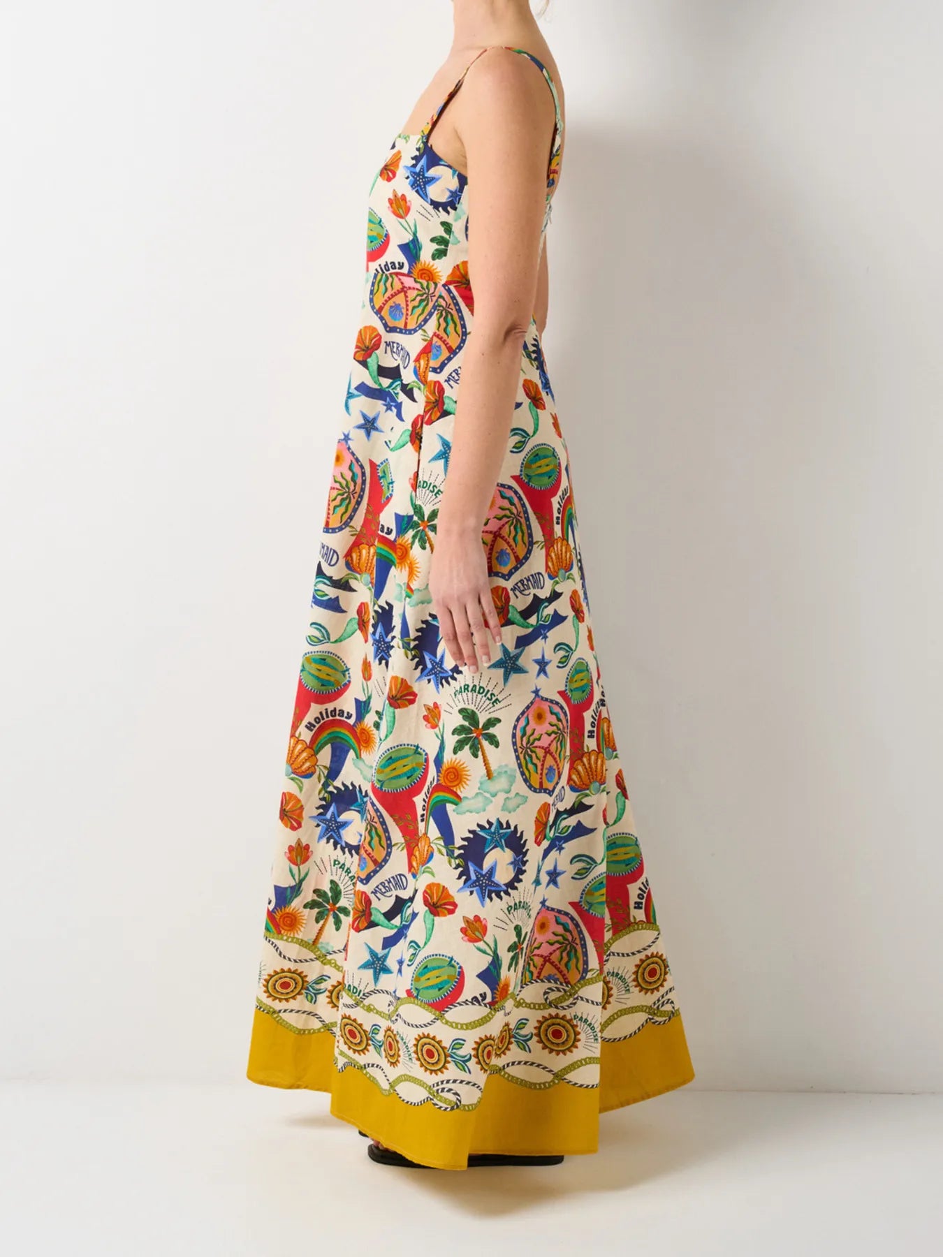 Printed Square Neck Maxi Dress - Velora Luxury Fashion