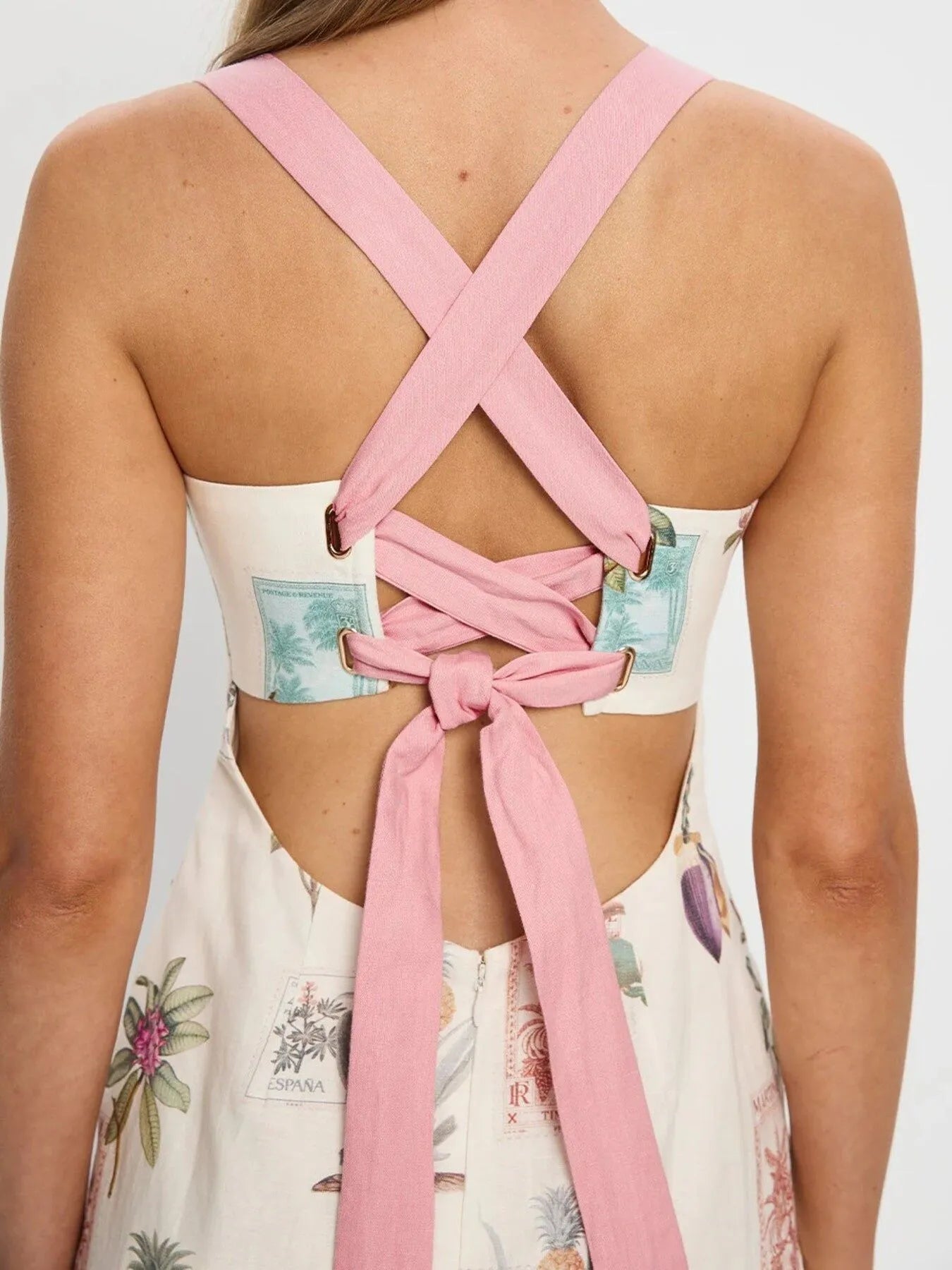 Printed Square Neck Midi Cami Dress - Velora Luxury Fashion