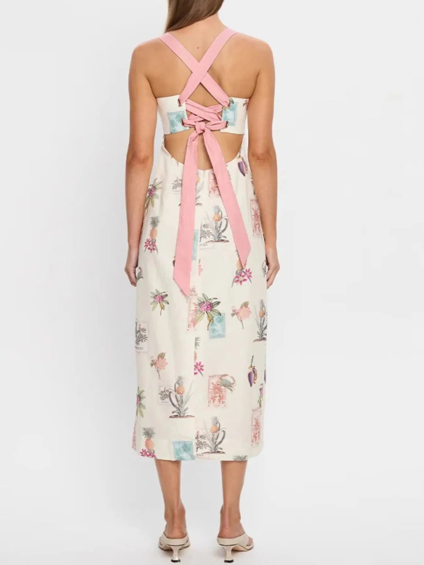 Printed Square Neck Midi Cami Dress - Velora Luxury Fashion