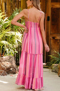 Printed Surplice Maxi Cami Dress - Velora Luxury Fashion
