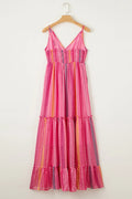Printed Surplice Maxi Cami Dress - Velora Luxury Fashion