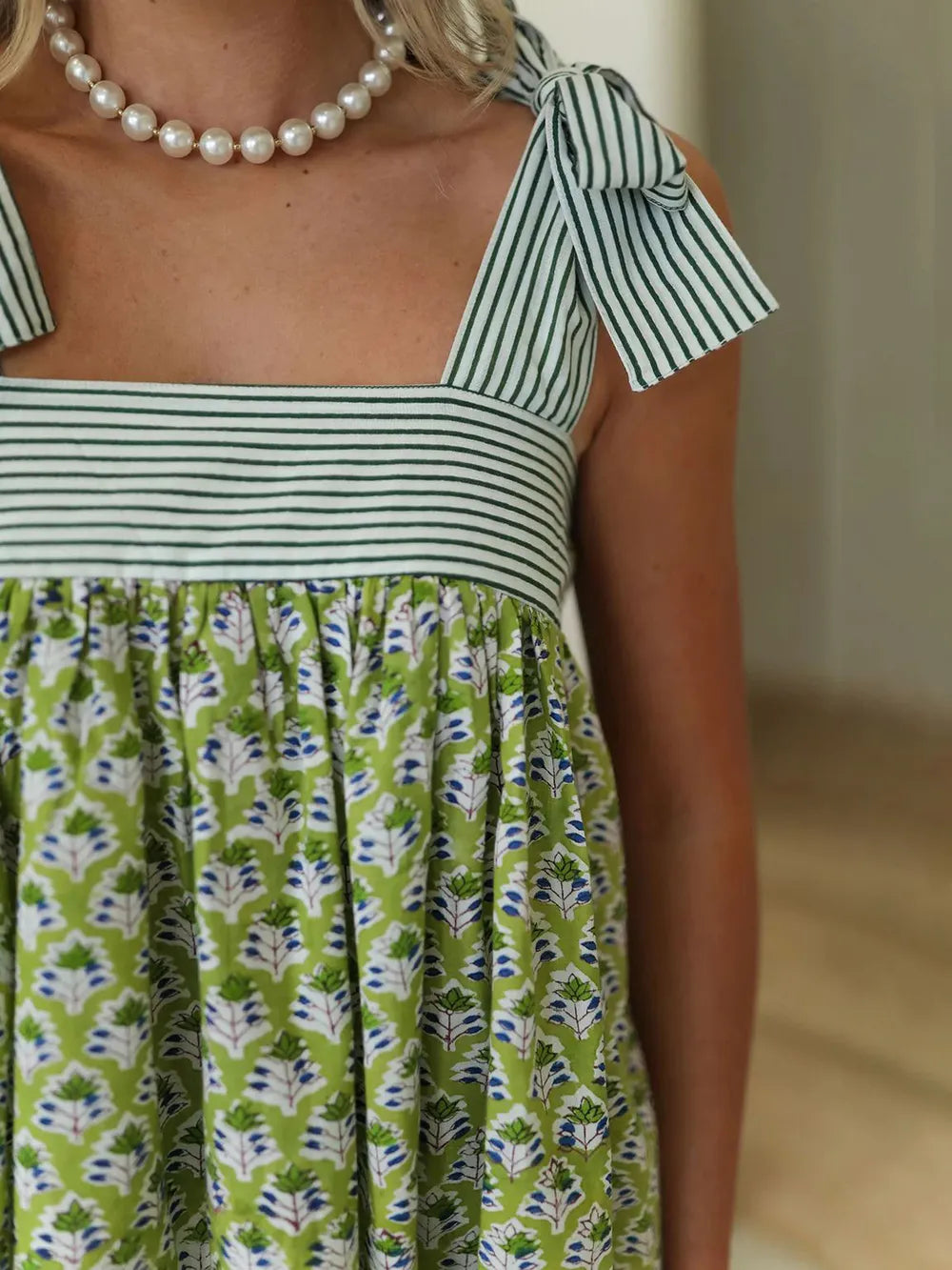 Printed Tie Shoulder Mini Cami Dress - Velora Luxury Fashion