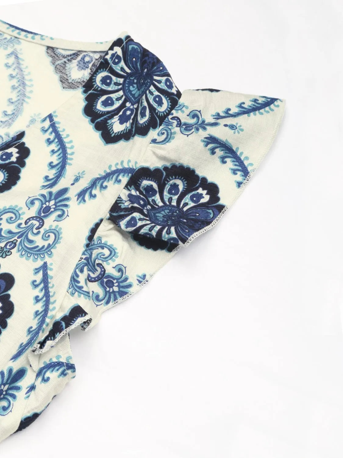 Printed V-Neck Cap Sleeve Dress - Velora Luxury Fashion