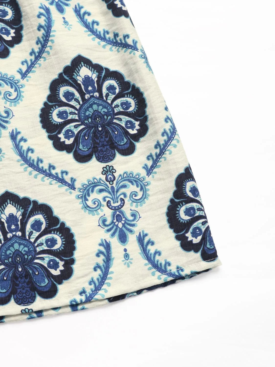 Printed V-Neck Cap Sleeve Dress - Velora Luxury Fashion