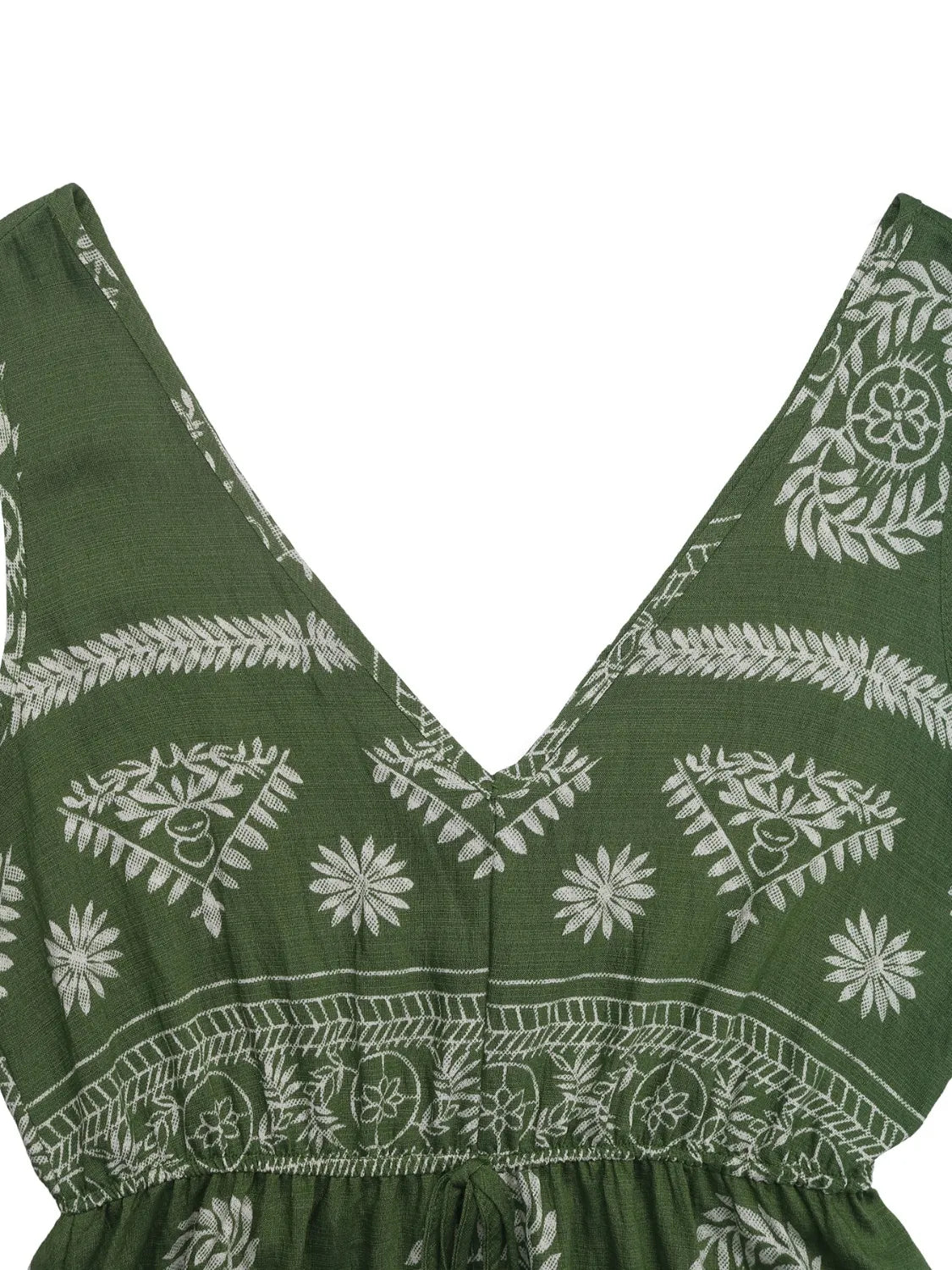 Printed V-Neck Sleeveless Dress - Velora Luxury Fashion