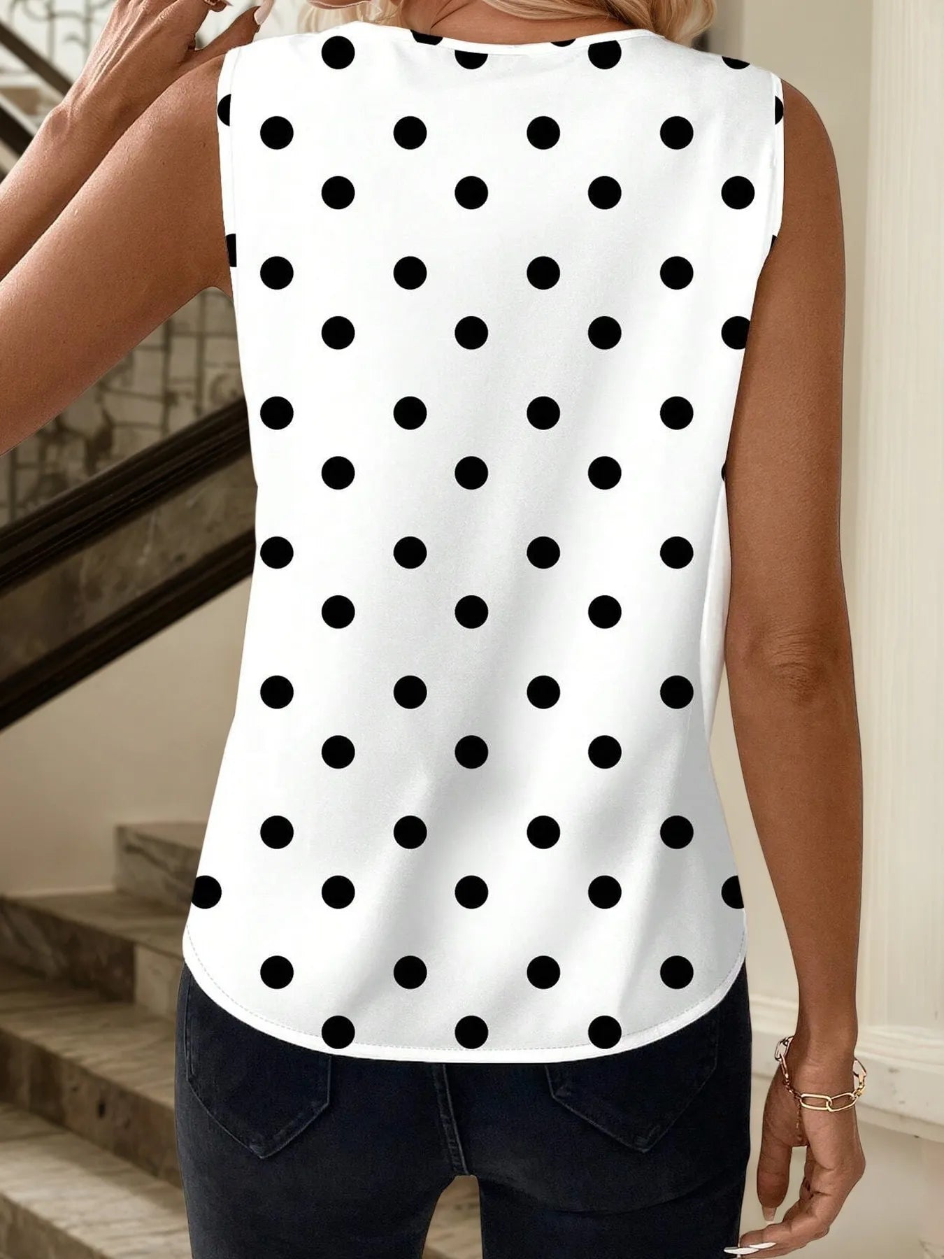 Printed V-Neck Tank - Velora Luxury Fashion