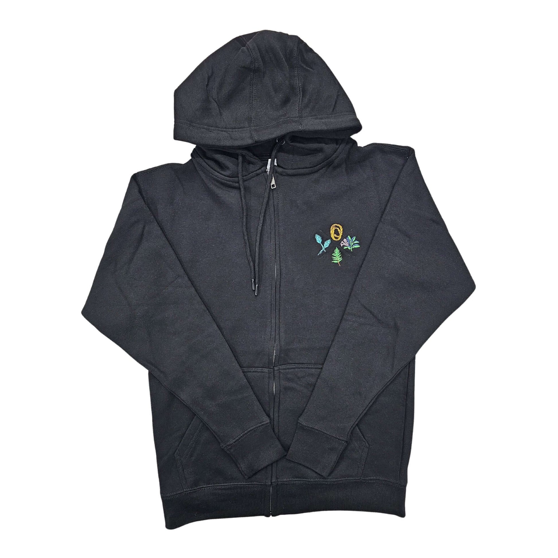 Protection Path Emboidered Zip-Up Hoodie - Velora