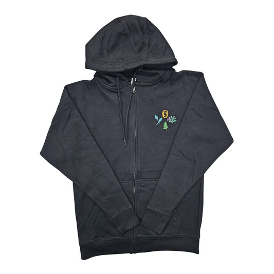 Protection Path Emboidered Zip-Up Hoodie - Velora