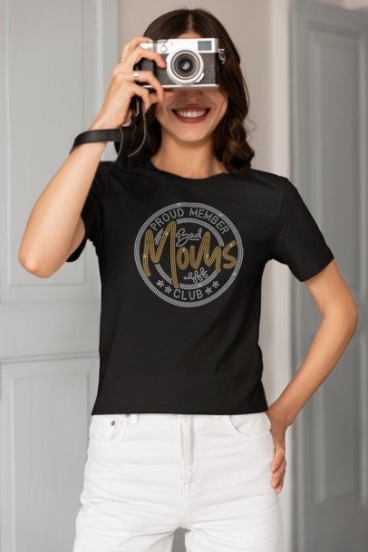 Bad Moms Club Rhinestone Shirt – Funny Mom Life Sparkle Tee | Blingdazzel