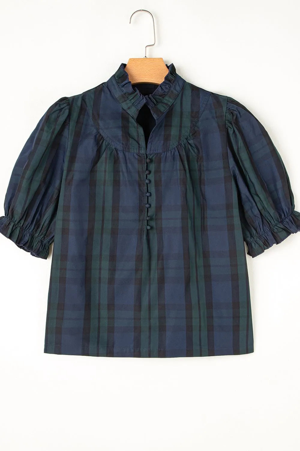 Puff Sleeve Frilled Trim Elegant Blouse - Velora Luxury Fashion