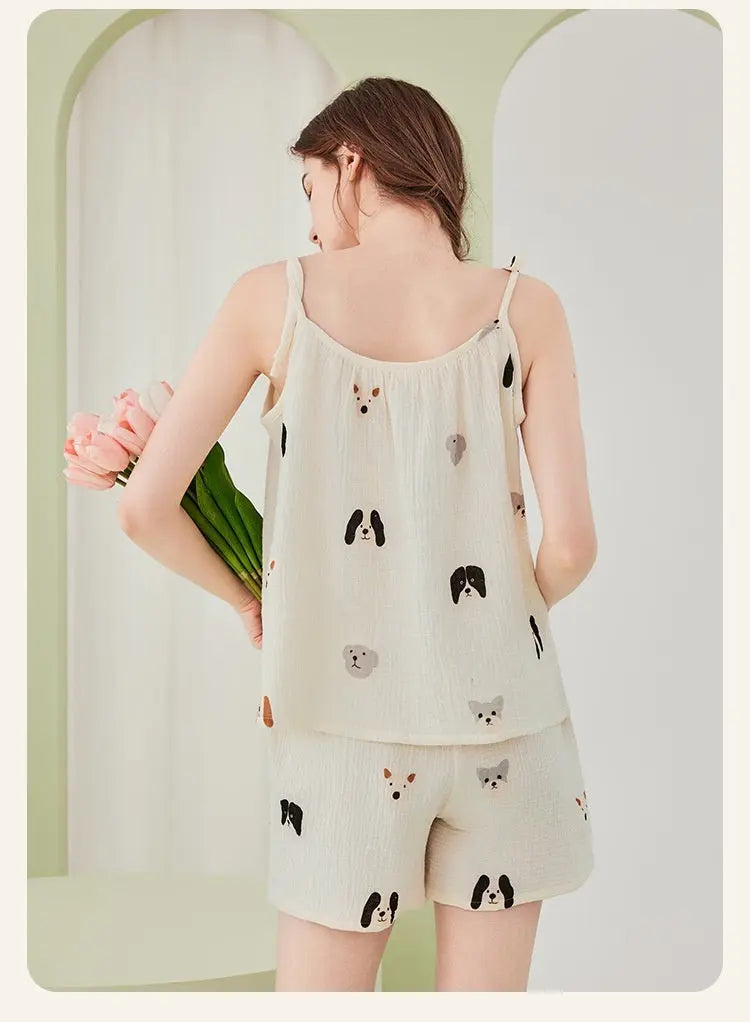 Pure Cotton Double-layer Gauze Pajamas For Women EX-STOCK Canada