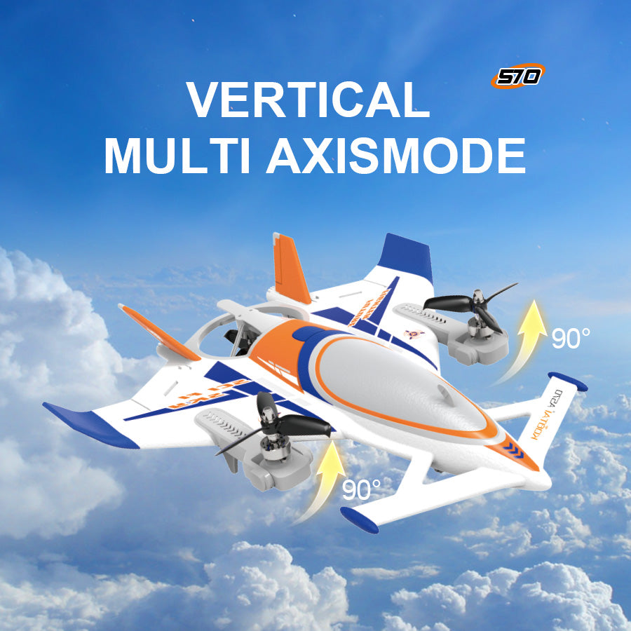 QIDI 570 VTOL RC Plane Brushless with 7.4V Battery, LED Lights & Crane Mode - Velora Luxury Fashion