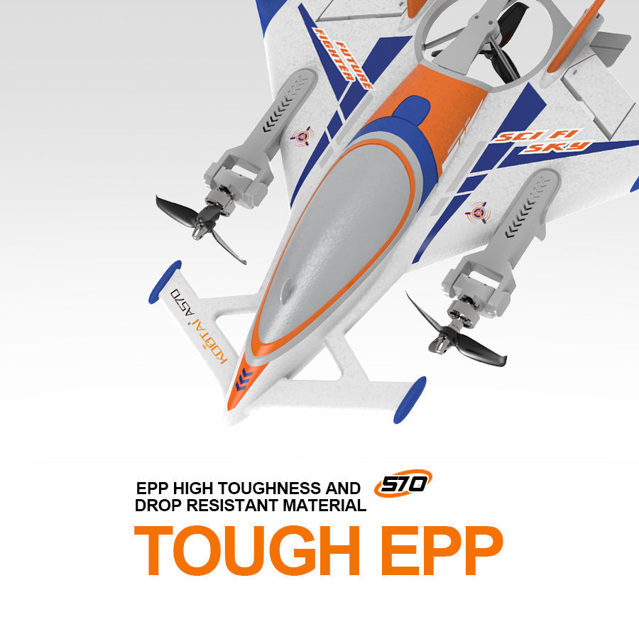 QIDI 570 VTOL RC Plane Brushless with 7.4V Battery, LED Lights & Crane Mode - Velora Luxury Fashion