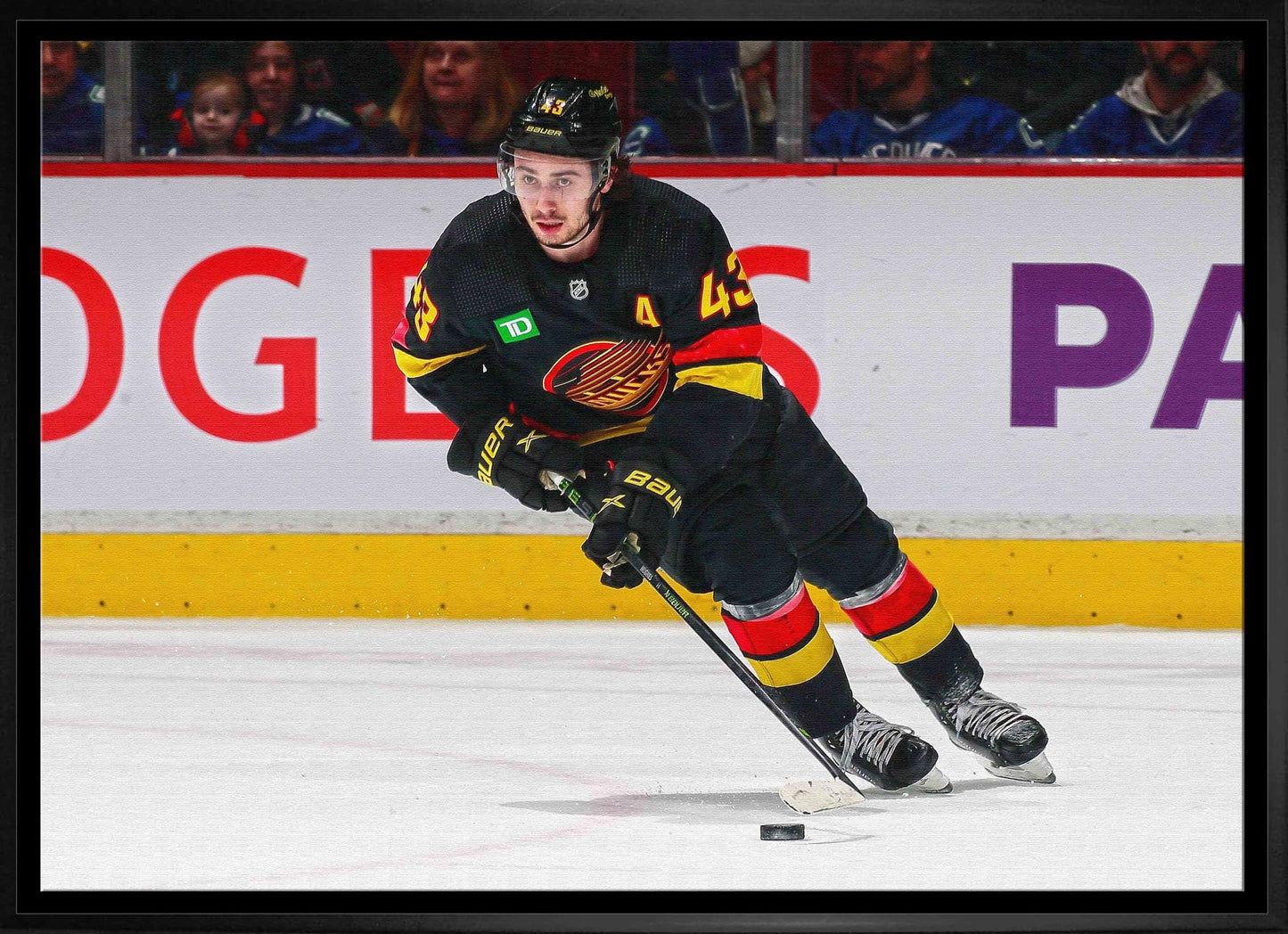 Quinn Hughes 20x20 Framed Canvas Canucks Skating-H - Velora Luxury Fashion