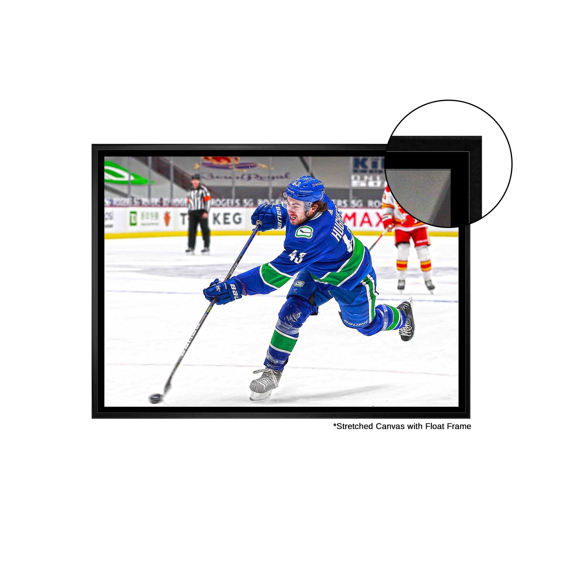 Quinn Hughes Vancouver Canucks Framed 20x29 Shooting Canvas - Velora Luxury Fashion