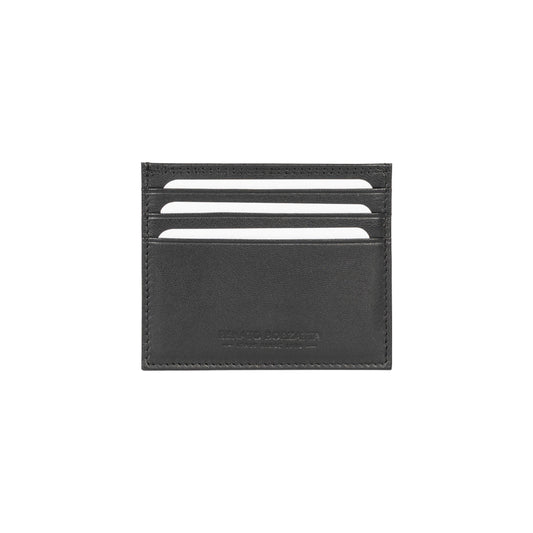 RB12016A | Porta Carte di Credito in Vera Pelle pieno fiore, con leggera grana. Colore Nero. Protezione RFID. Dimensioni: cm 10 x 8 x 0,5. Confezione: Scatola regalo fondo/coperchio - Velora Luxury Fashion