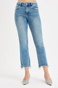 RISEN Full Size High Rise Crop Straight Slim Jeans Plus Size - Velora Luxury Fashion