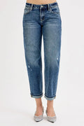 RISEN Full Size Low Rise Crop Boyfriend Jeans Plus Size - Velora Luxury Fashion