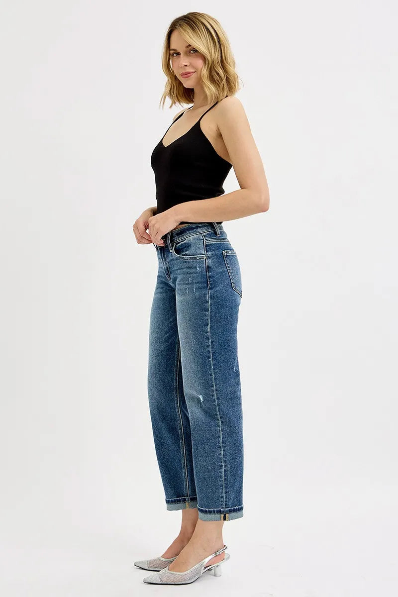 RISEN Full Size Low Rise Crop Boyfriend Jeans Plus Size - Velora Luxury Fashion