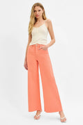 RISEN Full Size Tummy Control High Rise Wide Leg Palazzo Jeans Plus Size - Velora Luxury Fashion