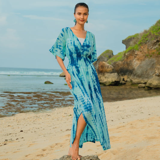 Bone Tie Dye Maxi Dress - Blue