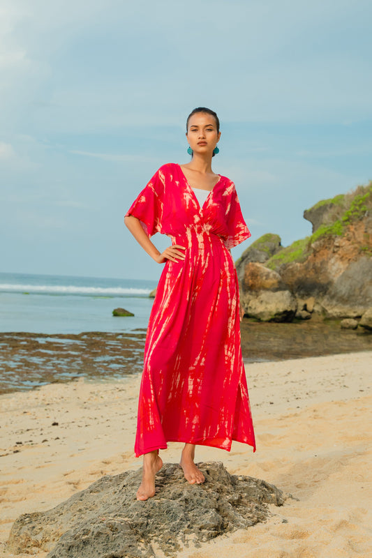 Bone Tie Dye Maxi Dress - Pink