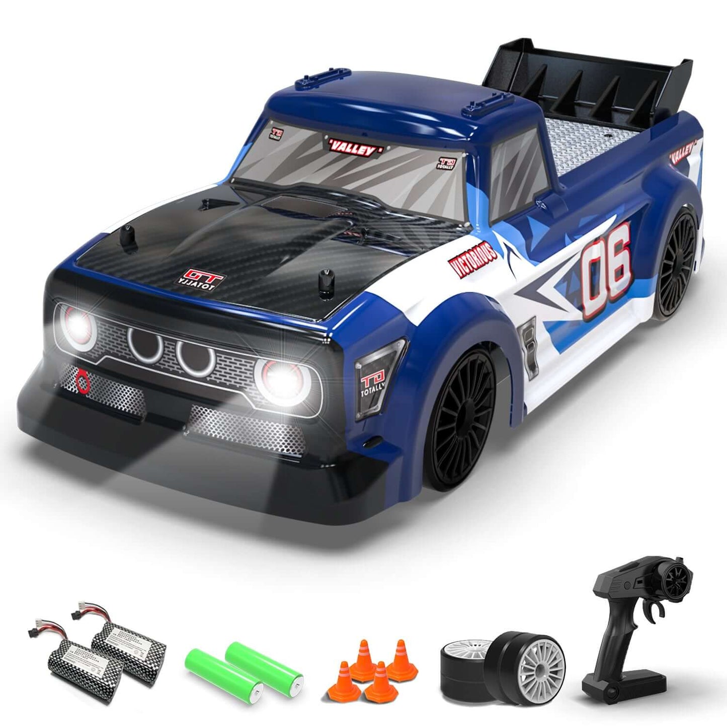 Racent 1:14 Drift RC Car for Kids, 4WD 2.4Ghz with LED Lights, Dual Battery - Velora Luxury Fashion