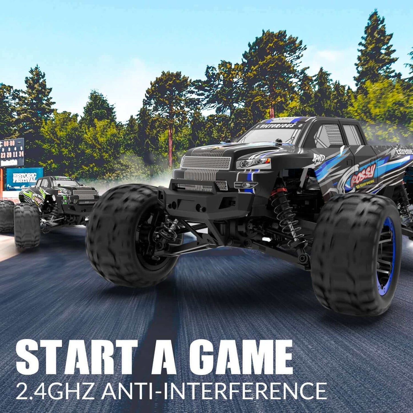 Racent Crossy 1/16 Scale 4x4 RC Monster Truck - 30mph Fast, High Speed, Off Road - Velora Luxury Fashion